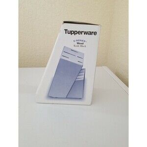 Wooden Knife Block Tupperware E-Series Solid Wood In Box